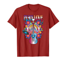 Load image into Gallery viewer, PEACE LOVE MUSIC Rock & Roll Guitar Dove Retro Vinyl T Shirt
