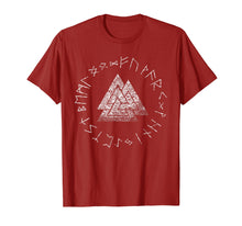 Load image into Gallery viewer, Vikings Valknut and Runes Norse Mythology Distressed t-shirt