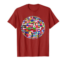 Load image into Gallery viewer, Globe of Flags World Map Atlas Tshirt