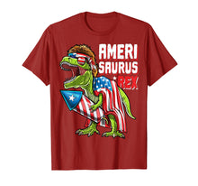 Load image into Gallery viewer, Amerisaurus Rex Dinosaur 4th of July Firework Shirt Kids