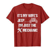 Load image into Gallery viewer, Mens It's My Wife's Jeep. I'm Just the Mechanic Shirt