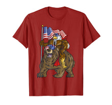 Load image into Gallery viewer, Proud American Bald Eagle On Bear 4th Of July With Flag T-Shirt
