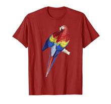 Load image into Gallery viewer, Parrot T-shirt, Scarlet Macaw Tee Jungle Bird Lover Tee