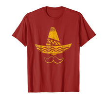 Load image into Gallery viewer, Mustache Mexican Hat T Shirt Cinco De Mayo Party Tee