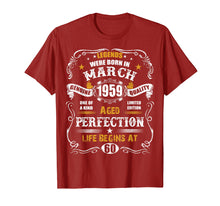 Load image into Gallery viewer, March 1959 60th Birthday T-Shirt Vintage 60 Years Old Gift