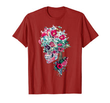 Load image into Gallery viewer, Tshirts Women Men Cartoon Floral Flowers and Skull