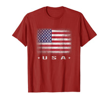 Load image into Gallery viewer, USA Flag T-shirt 4th July Fourth Red White Blue Star Stripes