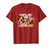 Load image into Gallery viewer, Maryland Lacrosse T-shirt for Dad Sticks Crossed LAX Flag