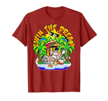Load image into Gallery viewer, Living the Dream T Shirt Beach Parrot Sun Palm Trees
