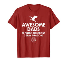 Load image into Gallery viewer, Mens Awesome Dads Explore Dungeons and Slay Dragons RPG Nerdy Dad T-Shirt-498169