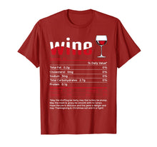 Load image into Gallery viewer, Wine Thanksgiving Food Nutrition Facts Matching Group gifts T-Shirt