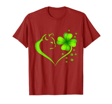 Load image into Gallery viewer, Cat Heart Leaf Irish St. Patrick Day Clover Heart Cat Lover T-Shirt-1034829