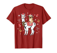 Load image into Gallery viewer, Christmas Pug Tshirt Llama Dog Merry Christmas Alpaca T-Shirt