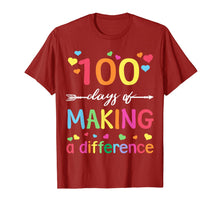 Load image into Gallery viewer, 100 Days Of Making Difference 100th Day Of School Teacher T-Shirt-1258512
