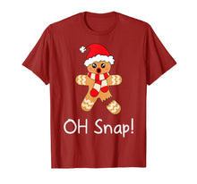 Load image into Gallery viewer, Womens Gingerbread Man Gift Funny Cute Christmas Oh Snap T-Shirt