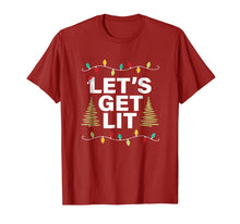 Load image into Gallery viewer, Let's Get Lit Funny Christmas Drinking T-Shirt Xmas Lights