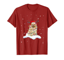 Load image into Gallery viewer, Pomeranian With Santa Hat Christmas Lights Reindeer Gift T-Shirt-2044121