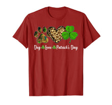 Load image into Gallery viewer, Dog Love Leopard Heart Shamrock Dog Lover St Patrick's Day T-Shirt-730862