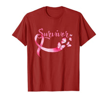 Load image into Gallery viewer, Breast Cancer Awareness Pink Butterflies Ribbon Survivor T-Shirt-776736