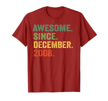 Load image into Gallery viewer, Awesome Since December 2008 11th Birthday 11 Yrs Old T-Shirt