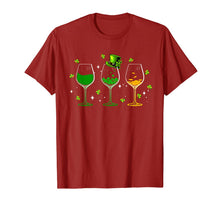 Load image into Gallery viewer, Three wine glasses shamrock Shirt St Patricks day Irish gift T-Shirt-365895