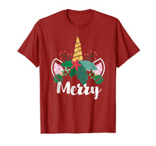 Load image into Gallery viewer, Unicorn Christmas Holly Merry Cute Gift for Girls Women T-Shirt