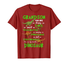 Load image into Gallery viewer, Grandson You Are,As Strong As T-rex As Smart As Velociraptor T-Shirt-887456