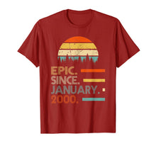 Load image into Gallery viewer, Epic Since January 2000 20th Birthday Gift 20 Years Old T-Shirt-2804072