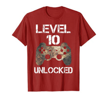 Load image into Gallery viewer, Level 10 Unlocked Boys 10th Birthday 10 Year Old Gamer Gift T-Shirt
