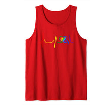 Load image into Gallery viewer, LGBT Rainbow Heartbeat T shirt Gay and Lesbian Pride month Tank Top