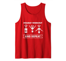 Load image into Gallery viewer, Holiday Workout And Repeat Christmas Wine Opening Exercise Tank Top