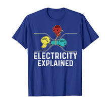 Load image into Gallery viewer, Ohm Volt Amp Electricity Explained Funny Electrician Nerd T-Shirt-421329