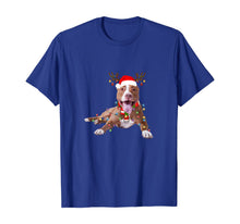 Load image into Gallery viewer, American Pitbull Terrier Reindeer Christmas Lights Funny T-Shirt