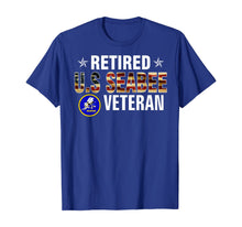 Load image into Gallery viewer, Vintege Retired US Seabee Veteran American Flag Cool Gift T-Shirt