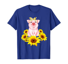 Load image into Gallery viewer, Cute Piggy With Sunflower Tiny Pig With Bandana T-Shirt