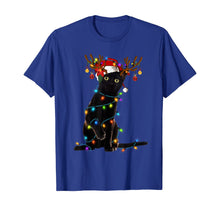 Load image into Gallery viewer, Black Cat Christmas Light T Shirt Funny Cat Lover Christmas T-Shirt