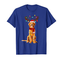 Load image into Gallery viewer, Cute Golden Retriever Christmas Lights Reindeer Pajamas T-Shirt