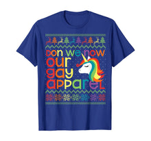 Load image into Gallery viewer, Gay Christmas Rainbow Unicorn Don We Now Our Gay Apparel T-Shirt