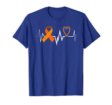 Load image into Gallery viewer, Heartbeat Orange Ribbon Kidney Cancer Awareness Shirt
