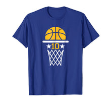 Load image into Gallery viewer, 10 Years Old Boy 10th Birthday T-shirt Basketball Theme Gift