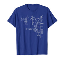 Load image into Gallery viewer, Cool Archery Tees - Bow Design Blueprint T-Shirt