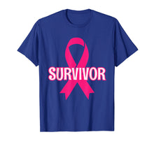 Load image into Gallery viewer, Breast Cancer Survivor T-shirt with Bold Pink Ribbon