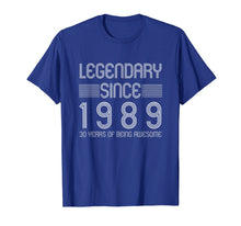 Load image into Gallery viewer, 30th Birthday T Shirt - 30 Years Of Being Awesome Since 1989