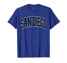 Load image into Gallery viewer, San Diego T Shirt - Varsity Style Black Text