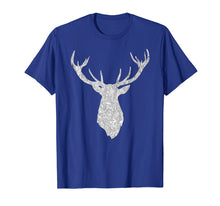 Load image into Gallery viewer, Buck Stag Deer Head Antlers Silver Silhouette T Shirt