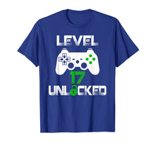 Load image into Gallery viewer, Level 17 Unlocked T-Shirt 17 Year Old Gamer Birthday Gift