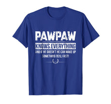 Load image into Gallery viewer, PAWPAW KNOW EVERYTHING FATHER'S DAY FUNNY TSHIRT