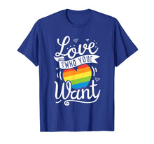 Load image into Gallery viewer, Love Who You Want Rainbow Heart T Shirt LGBT Gay Pride Month