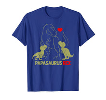 Load image into Gallery viewer, Papasaurus Tshirt Trex Papa I happy have two kid shirt gift