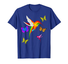 Load image into Gallery viewer, Unique Colorful Hummingbird With Butterflies T-Shirt